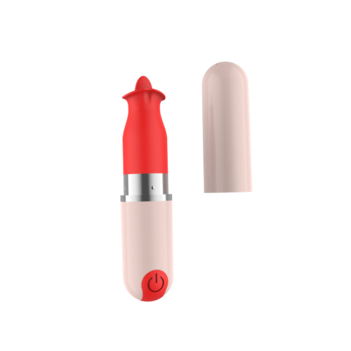 Sex toy: lipstick - shaped product with 10 - frequency vibration and tongue - licking function