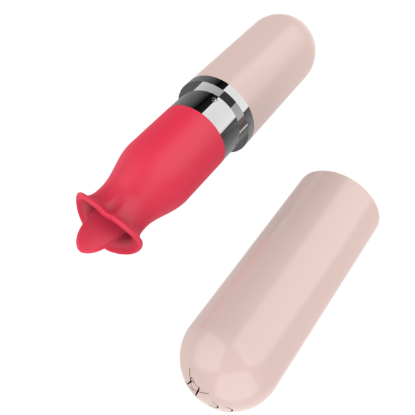 Sex toy: lipstick - shaped product with 10 - frequency vibration and tongue - licking function